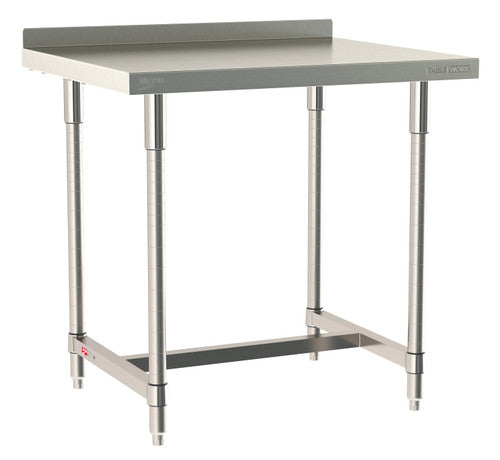 TableWorx Worktable, 36"W x 30"D, adjustable height, 2"H backsplash