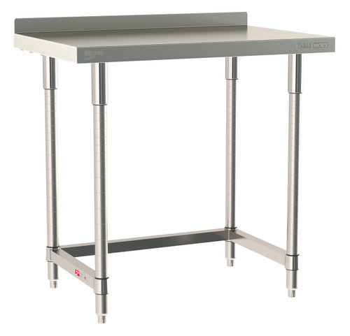 TableWorx Worktable, 36"W x 24"D, adjustable height, 2"H backsplash