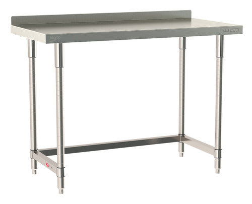 TableWorx Worktable, 48"W x 24"D, adjustable height, 2"H backsplash