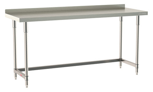 TableWorx Worktable, 72"W x 24"D, adjustable height, 2"H backsplash