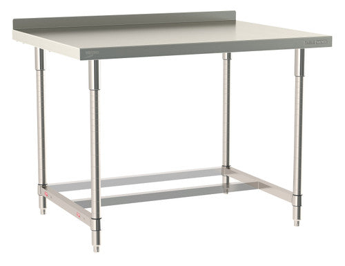 TableWorx Worktable, 48"W x 36"D, adjustable height, 2"H backsplash