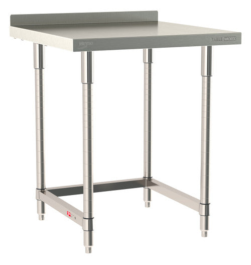 TableWorx Worktable, 30"W x 30"D, adjustable height, 2"H backsplash