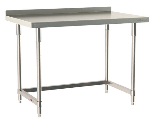TableWorx Worktable, 48"W x 30"D, adjustable height, 2"H backsplash