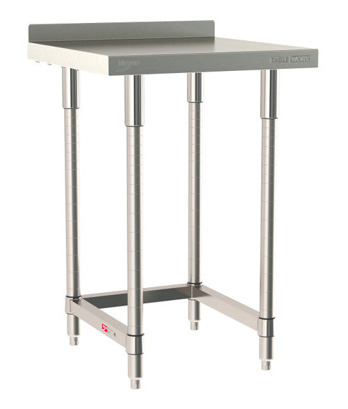 TableWorx Worktable, 24"W x 24"D, adjustable height, 2"H backsplash