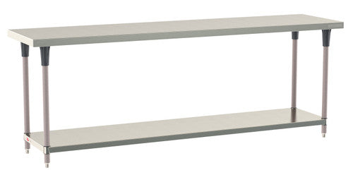 TableWorx Worktable, 96"W x 24"D, adjustable height, undershelf, epoxy coated legs