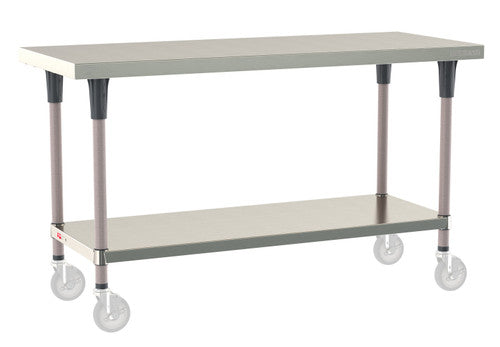 TableWorx Worktable, 60"W x 24"D, adjustable height, undershelf, epoxy coated legs