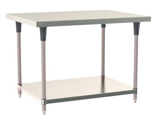 TableWorx Worktable, 48"W x 36"D, adjustable height, undershelf, epoxy coated legs