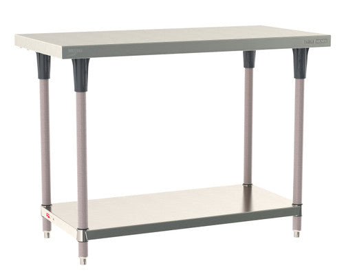 TableWorx Worktable, 48"W x 24"D, adjustable height, undershelf, epoxy coated legs