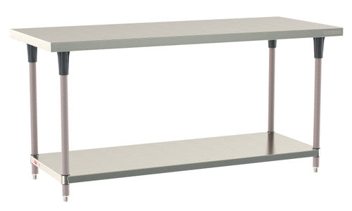 TableWorx Worktable, 72"W x 30"D, adjustable height, undershelf, epoxy coated legs