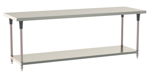 TableWorx Worktable, 96"W x 30"D, adjustable height, undershelf, epoxy coated legs