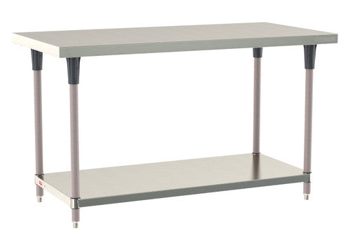 TableWorx Worktable, 60"W x 30"D, adjustable height, undershelf, epoxy coated legs