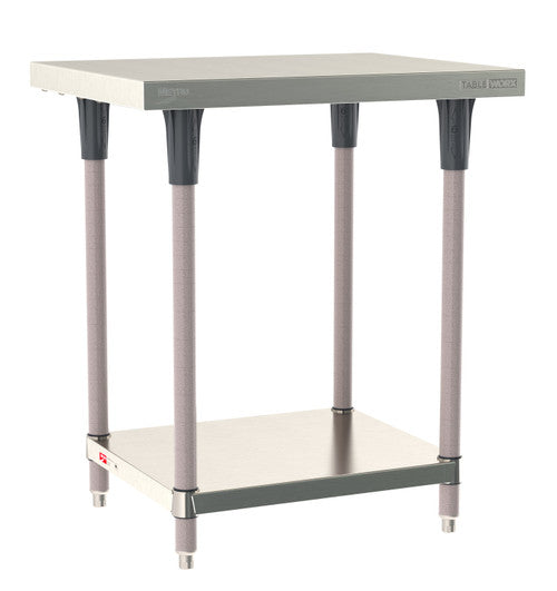 TableWorx Worktable, 30"W x 24"D, adjustable height, undershelf, epoxy coated legs