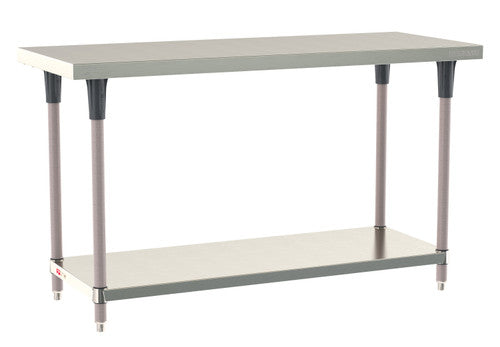 TableWorx Worktable, 60"W x 24"D, adjustable height, undershelf, epoxy coated legs