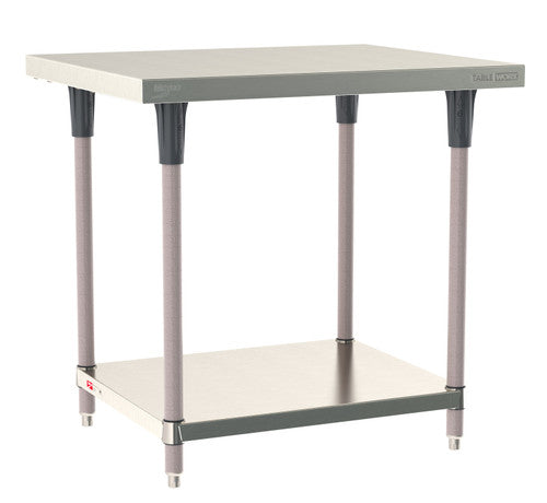 TableWorx Worktable, 36"W x 30"D, adjustable height, undershelf, epoxy coated legs