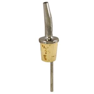 Tapered Pourer with Natural Cork, Chrome