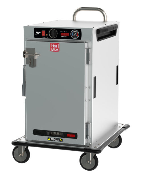 HotBlox Half-Height Heated Transport Cabinet, Narrow 8-Pan, Mobile