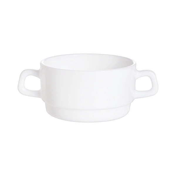 Restaurant White 10.5 oz. Double Handled Bowl