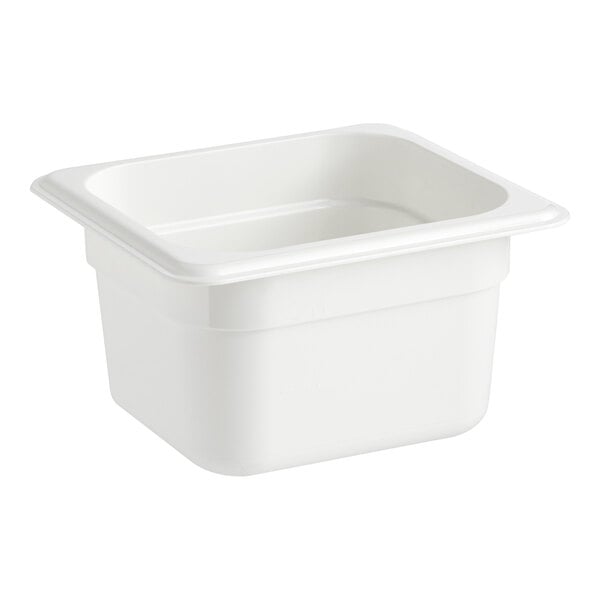 Camwear 1/6 Size 4"Deep White Polycarbonate Food Pan