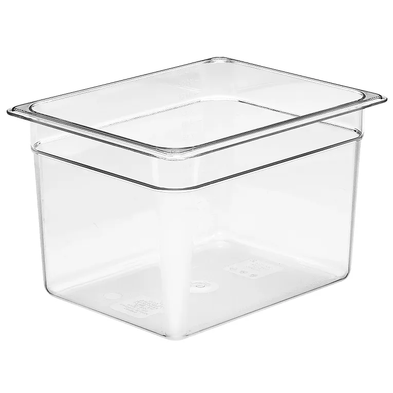 Camwear 1/2 Size 12.4 Qt 8" Deep Polycarbonate Food Pan, Clear