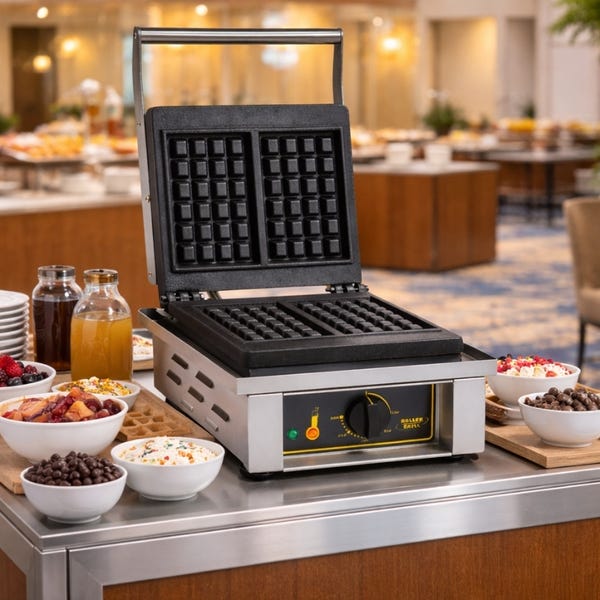 Roller Grill Brussels-Style Single Waffle Baker, 120V