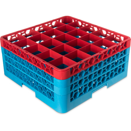 OptiClean™ Dishwasher Glass Rack, 25-compartments (3-1/2" x 3-1/2") with (3) color-coded extenders