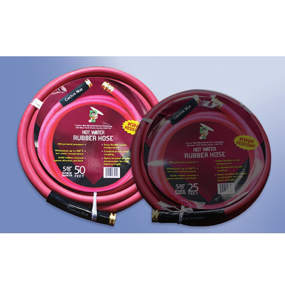 50' Red Hot Water Hose, 3/4" ID