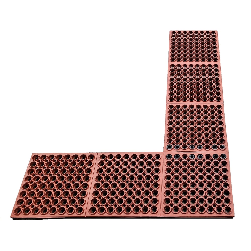 36" x 24" Red Rubber Ice Machine Mat