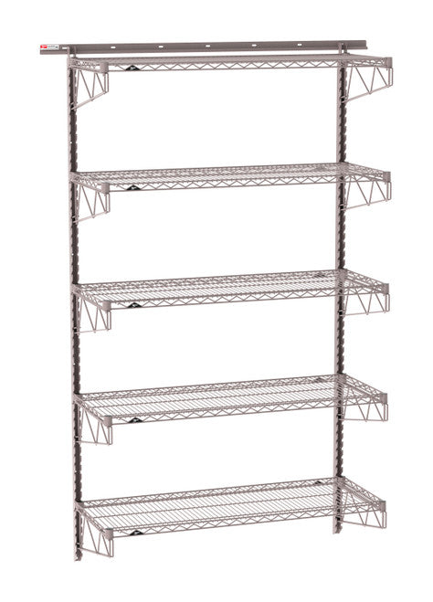 SW-1848K4-85-5TIER - SmartWall Tall Wall Shelving Kit - Metroseal Gray