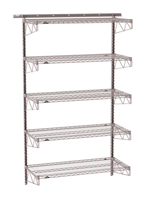 SW-2148K4-85-5TIER - SmartWall Tall Wall Shelving Kit - Metroseal Gray