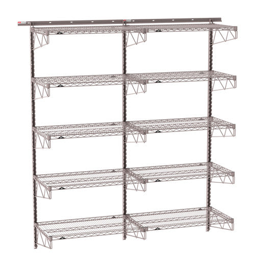 SW-2172K4-85-5TIER - SmartWall Tall Wall Shelving Kit - Metroseal Gray