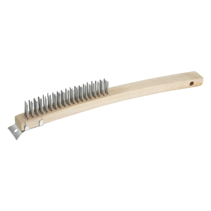 14" Wire Brush, Steel Bristles Wood Handle