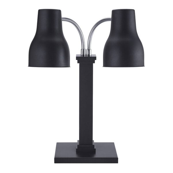 Double Heat Lamp 500W Adjustable Neck Black Matte Finish