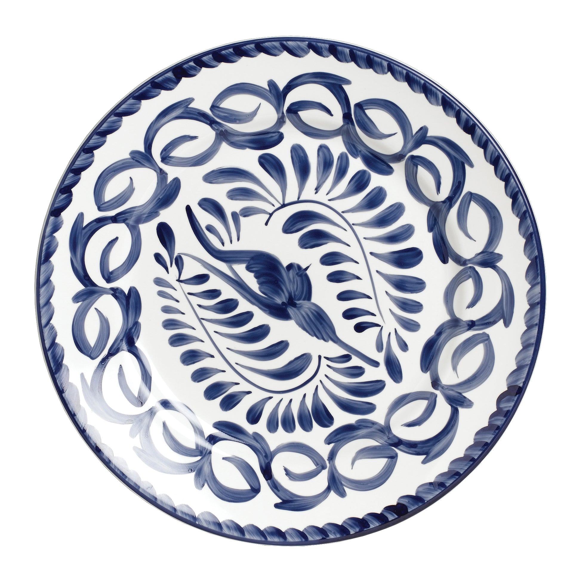 Rimmed Rolled Edge Plate 6.25" Dia. Puebla Blue