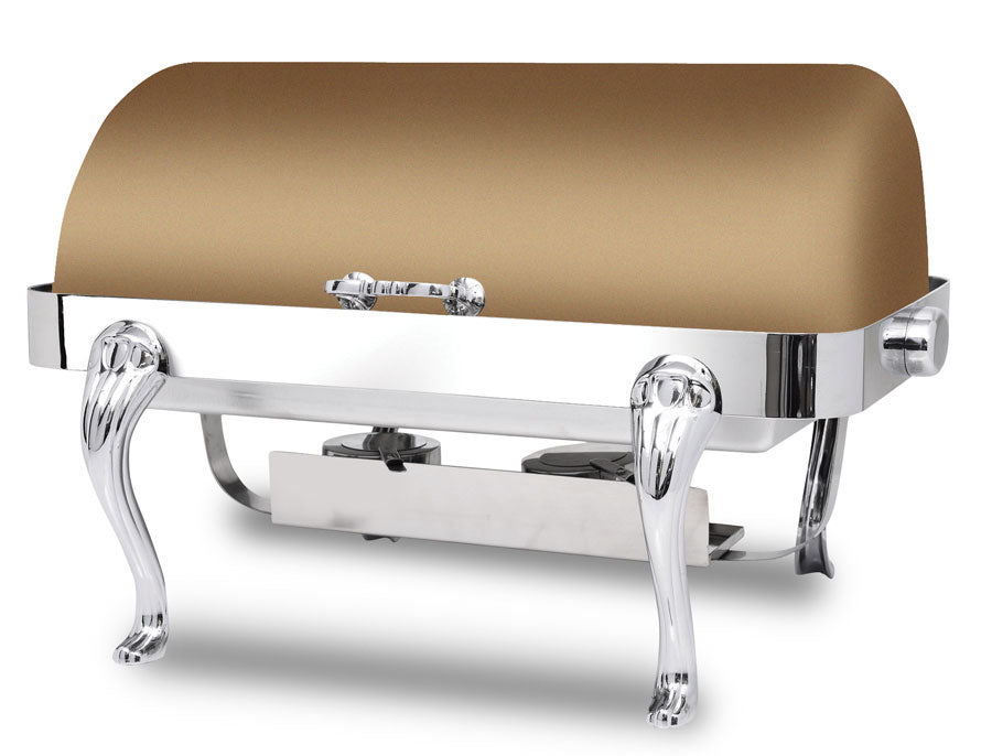 Queen Anne 8 Quart Rectangular Chafing Dish w/ Roll Top Cover, XYLO Bronze Finish