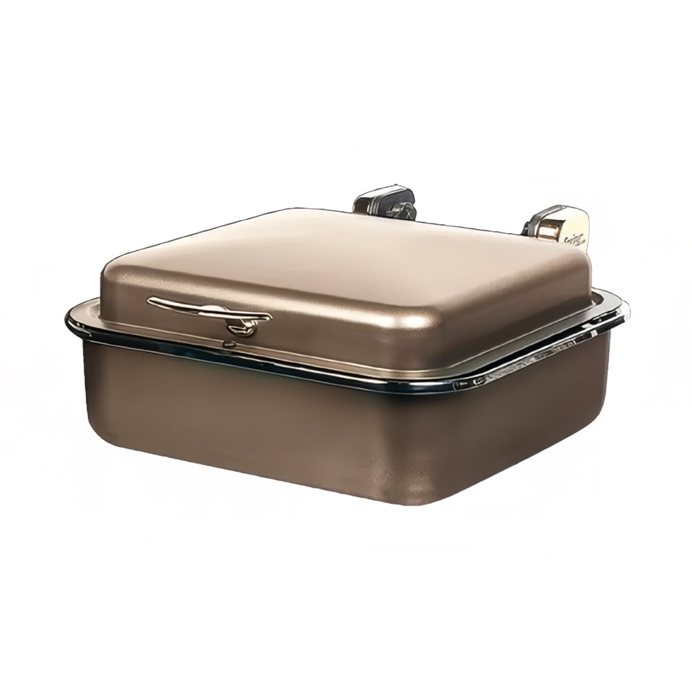 Seasons 2/3 Rectangular Bronze Stainless Steel Induction Chafer with Black Pearl Accents