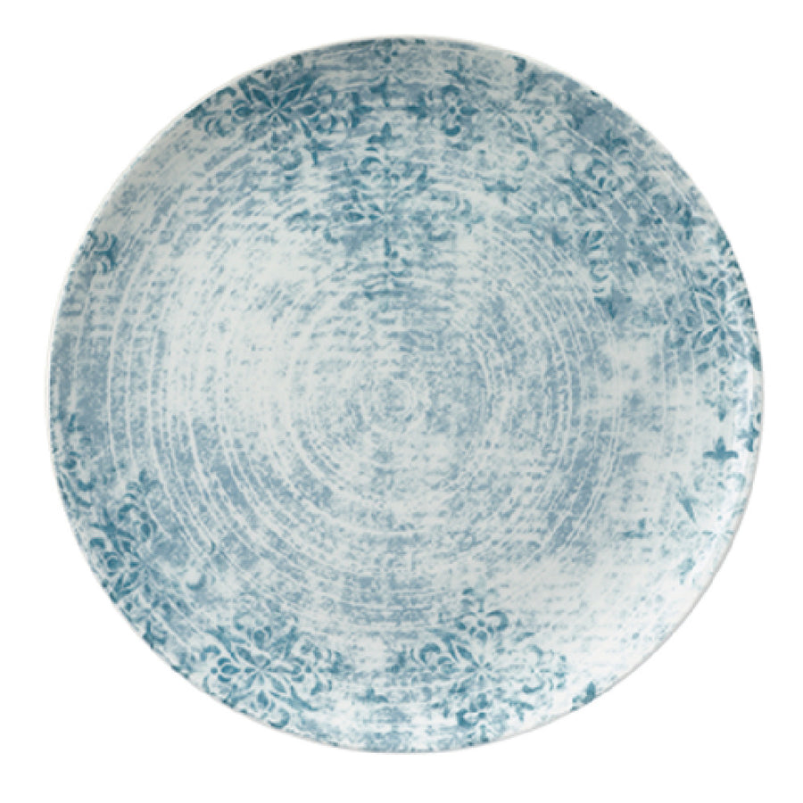 Shabby Chic Coupe Plate, 7-7/8", Structure Blue with Ornaments
