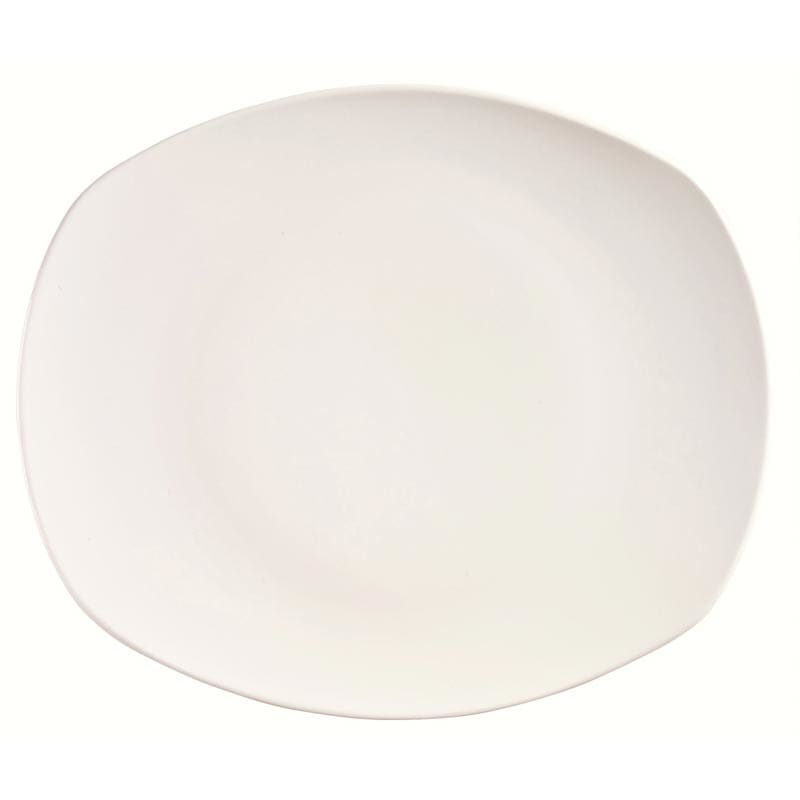 Porcelana 10" x 9" Oblong Plate, Bright White