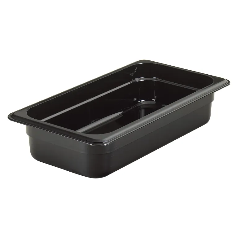 Camwear® 2.5 qt. 1/3 Size Black Polycarbonate Food Pan