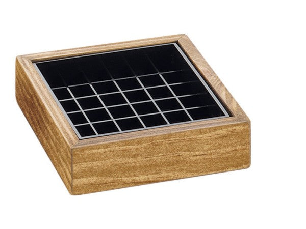 4" Rustic Pine Square Pine Wood Tray