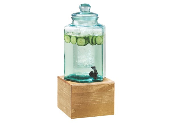 10.75" Rustic Pine Glass Tray, Ice Chamber