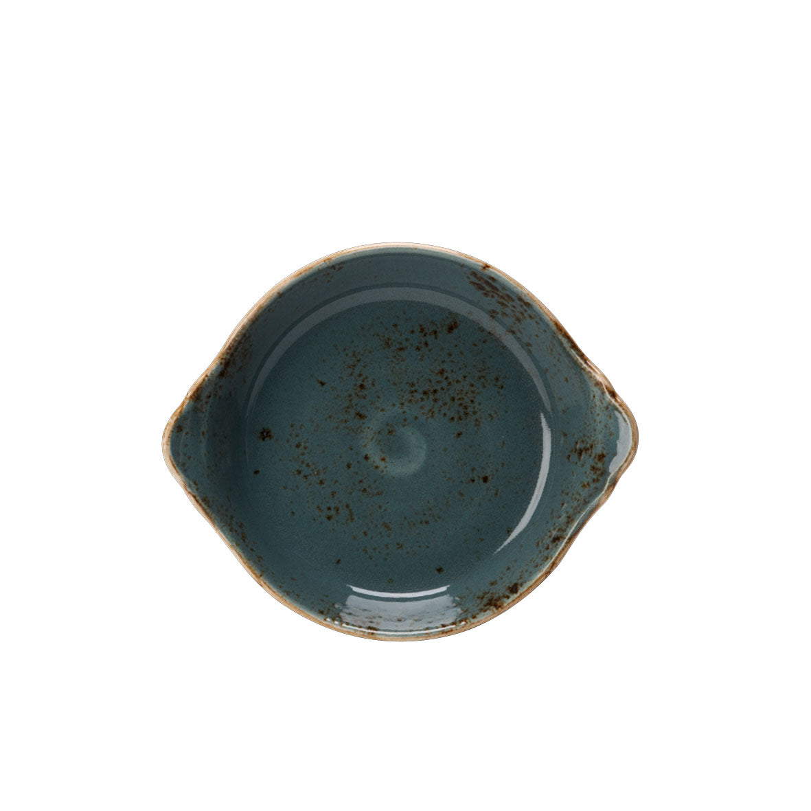 Round Earred Dish L 7.5" W 6.0" (19.0 Oz) Craft Blue