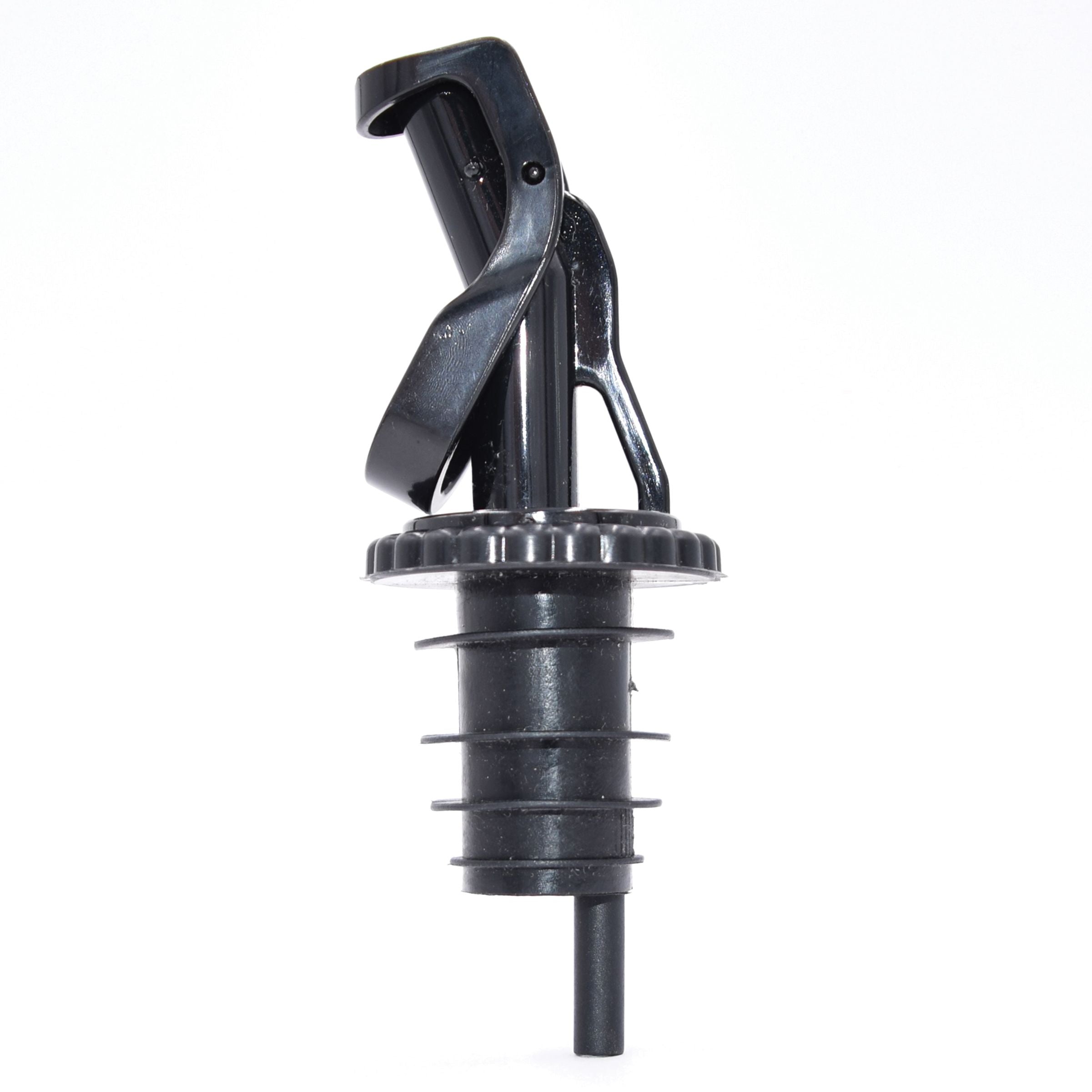 3-3/4" Plastic Pourer with Flip Cap, Black