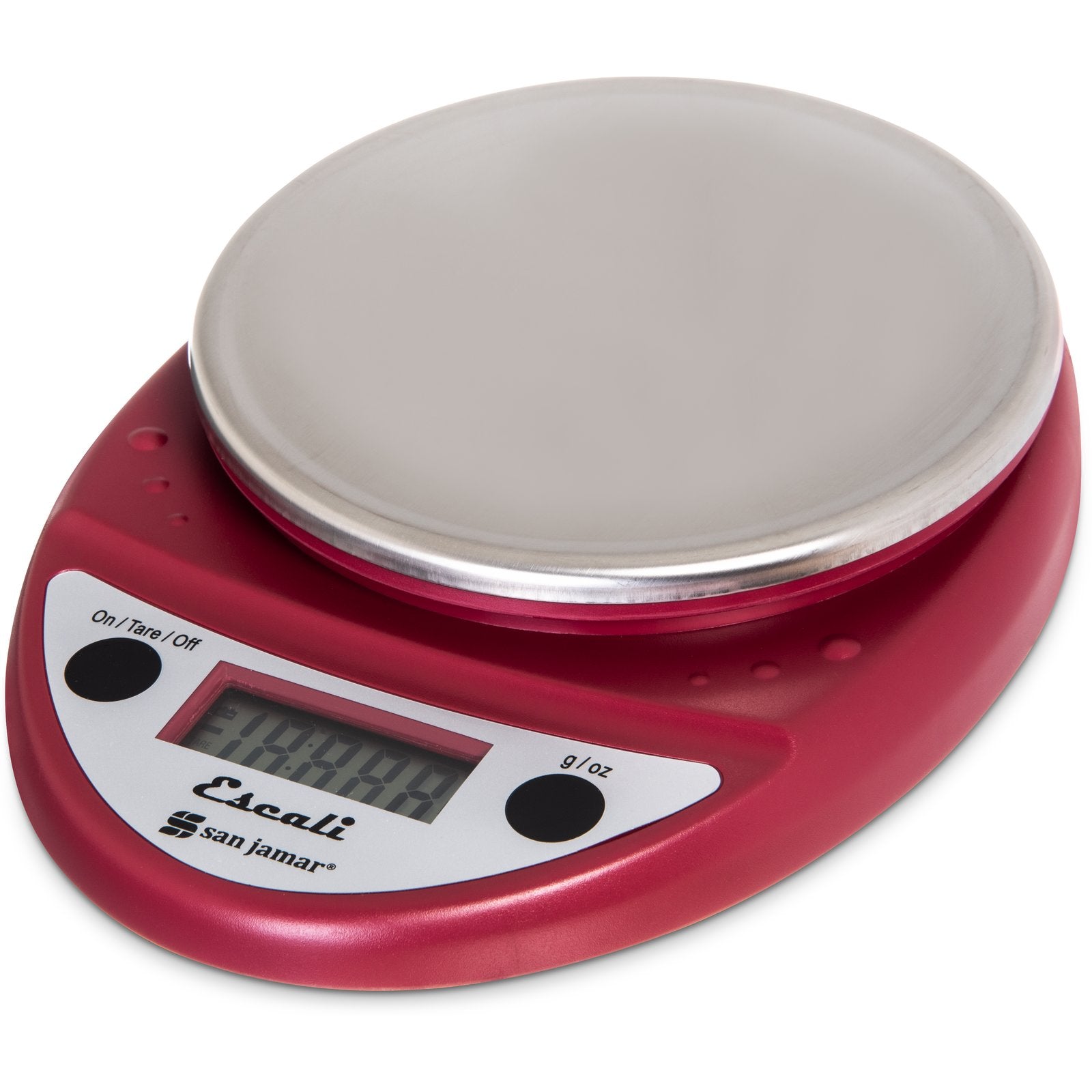 Escali Primo Digital Scale, round, 11 lb. x 0.1 oz., Red