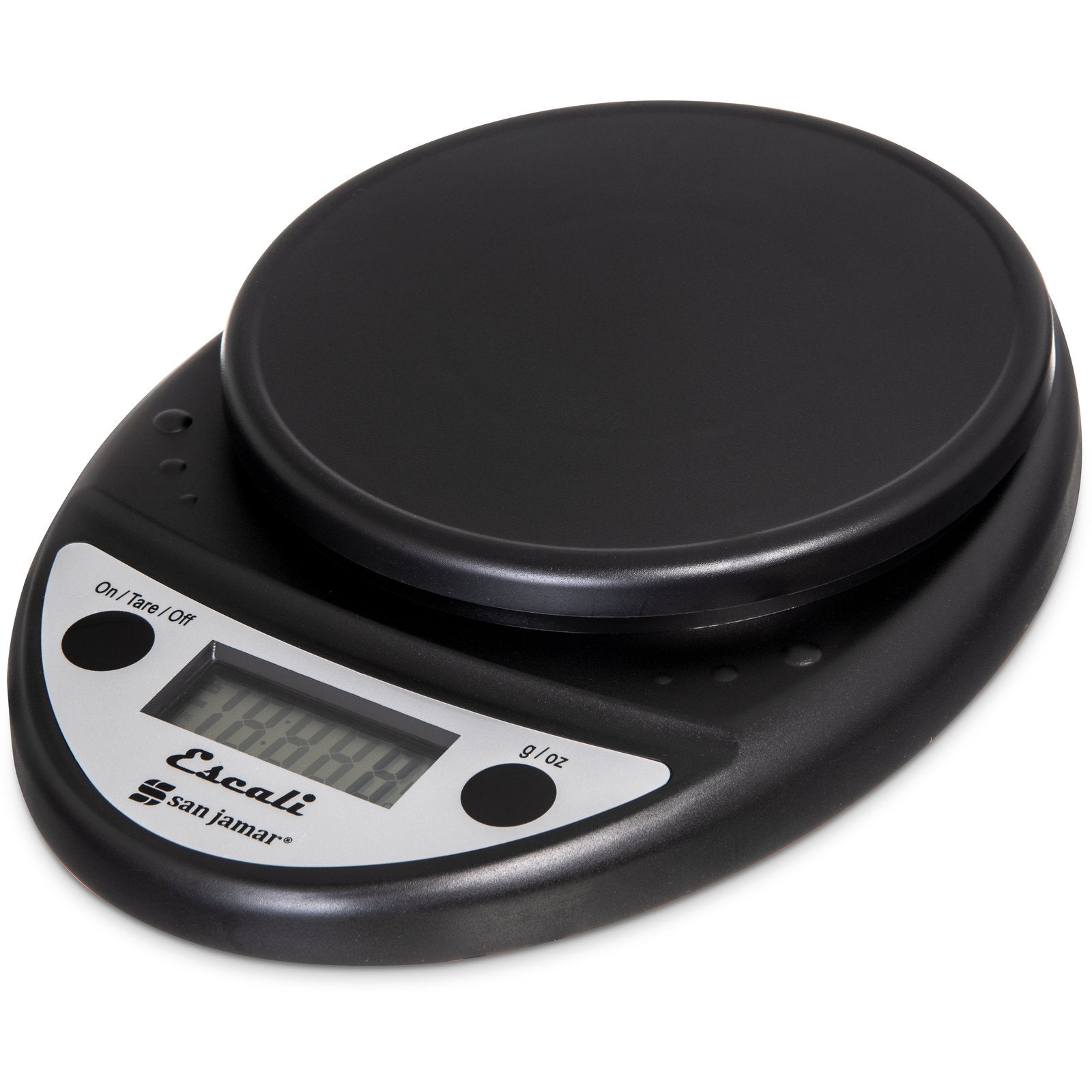 Escali Digital Scale, round, 11 lb. x 0.1 oz./ 5 kg x 1g, Charcoal