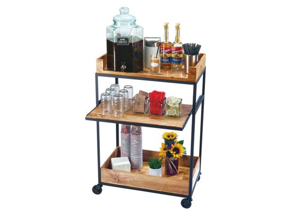 27" Rustic Pine Pine Wood Cart