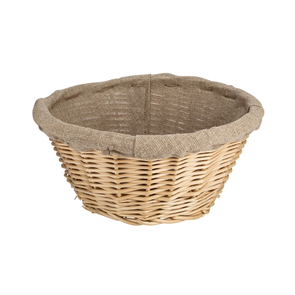 11 1/2" Round Banneton Proofing Basket, 4 lb., Linen Lined
