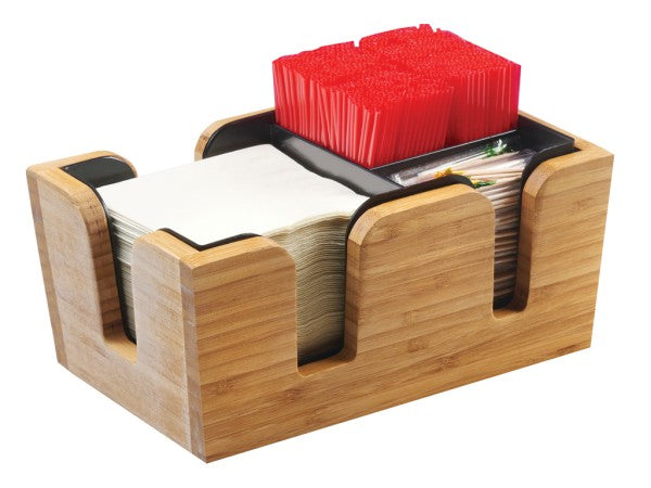 Bamboo 3-Section Bar Organizer