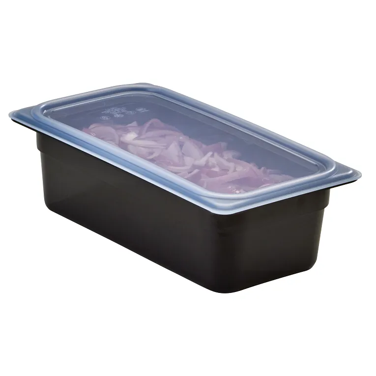 Camwear® 3.8 qt. 1/3 Size Black Polycarbonate Food Pan