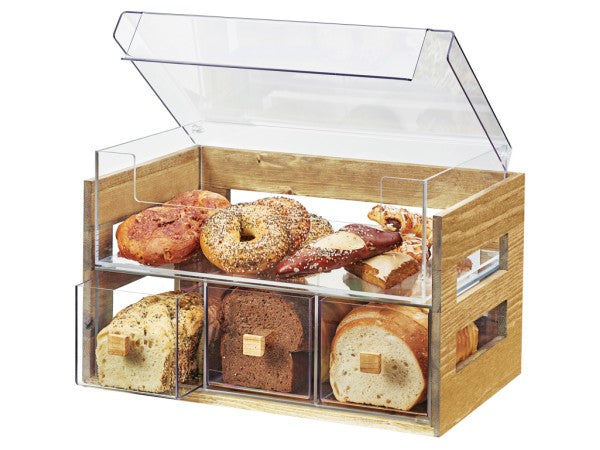 20.25" Rustic Pine Acrylic Bin