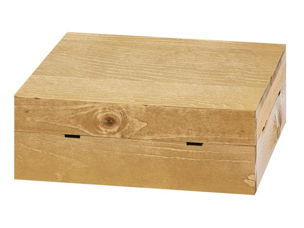 12" Rustic Pine Square Pine Wood Riser, 4"H